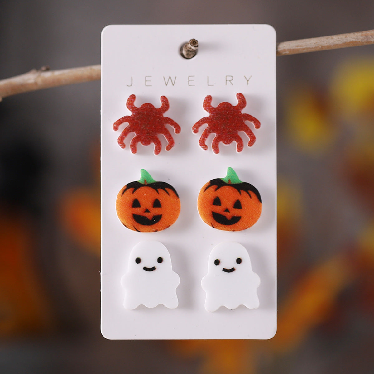 Wholesale  Bat Ghost Moon Acrylic Earrings Set