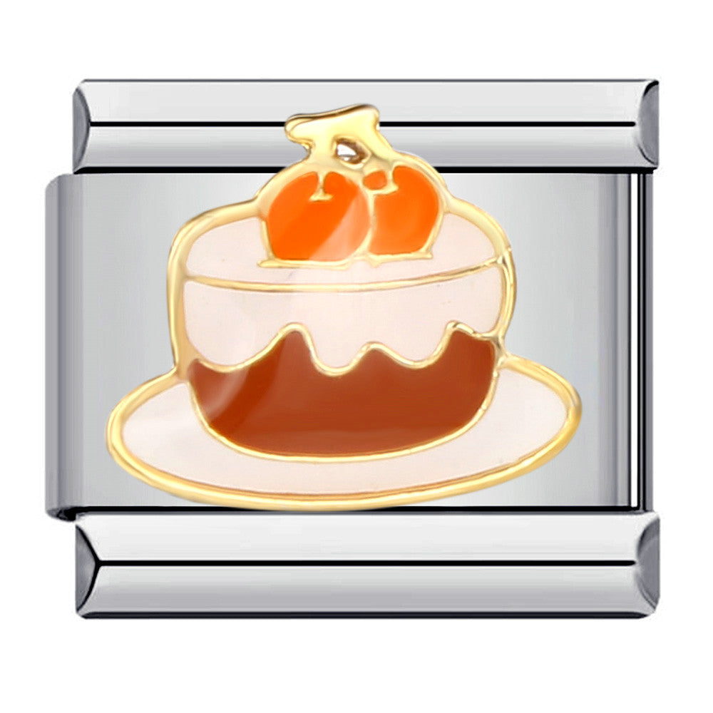 Wholesale Italian Module Dessert Cake Element Bracelet Stainless Steel Welding Oil Dropping DIY  Bracelet