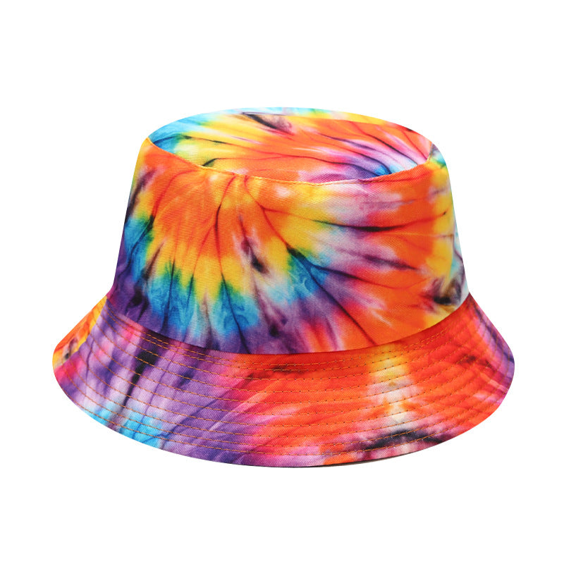 Wholesale  Tie-dye Fisherman Hat Children's Outdoor Sunscreen Double-sided Basin Hat Bucket Hat