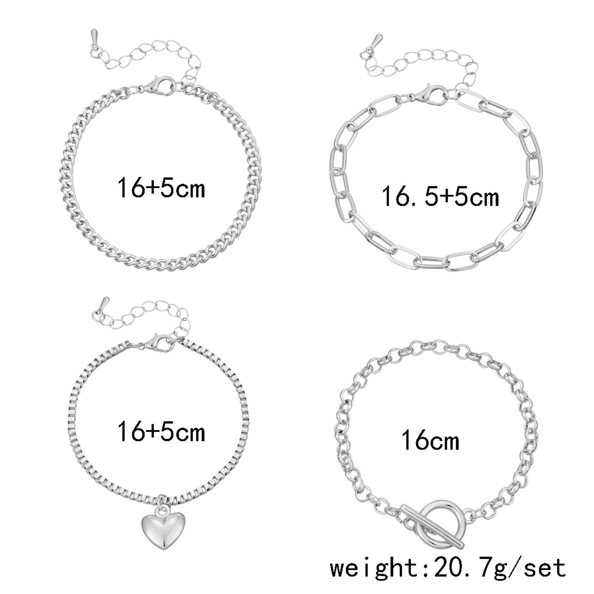 Wholesale 6Pcs Boho Minimalist Multi Layer Chain Bracelets For Women Electroplated Zinc Alloy Fashion Jewelry Accessory Great For Gift