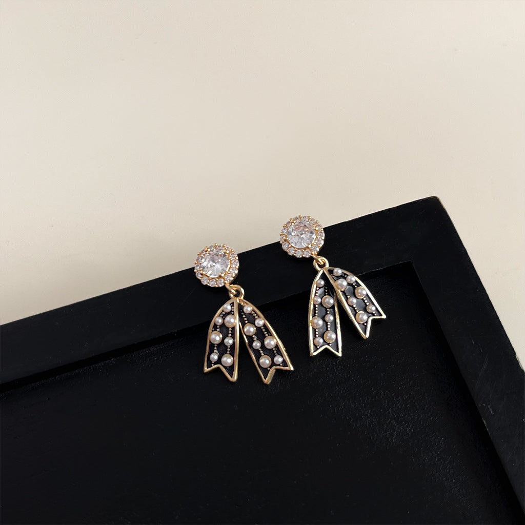 Wholesale  Black Oil Drop Earrings