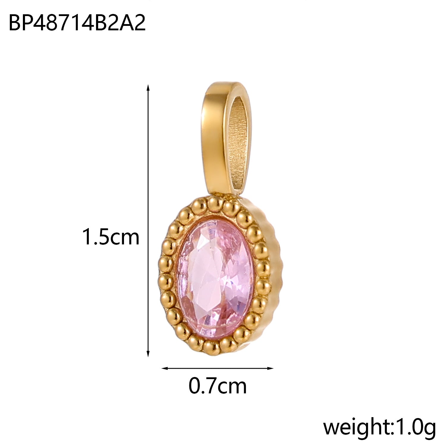 Wholesale stainless steel heart-shaped zircon pendant
