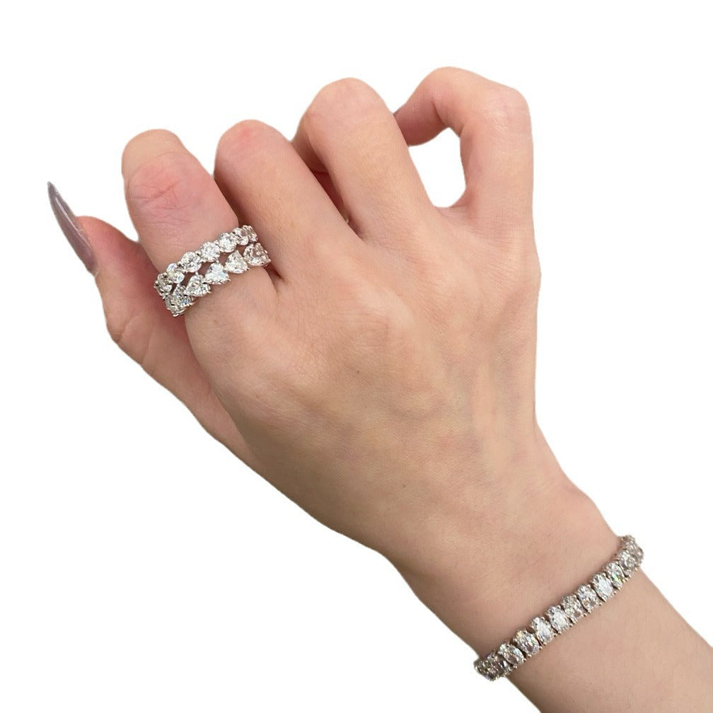 Wholesale S925 Sterling Silver  Four Claw Round Zirconium Rings