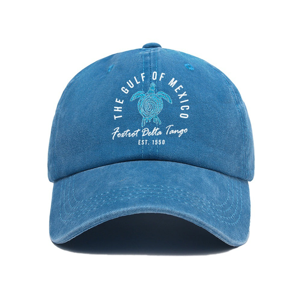 Wholesale Washed cotton printed distressed baseball cap