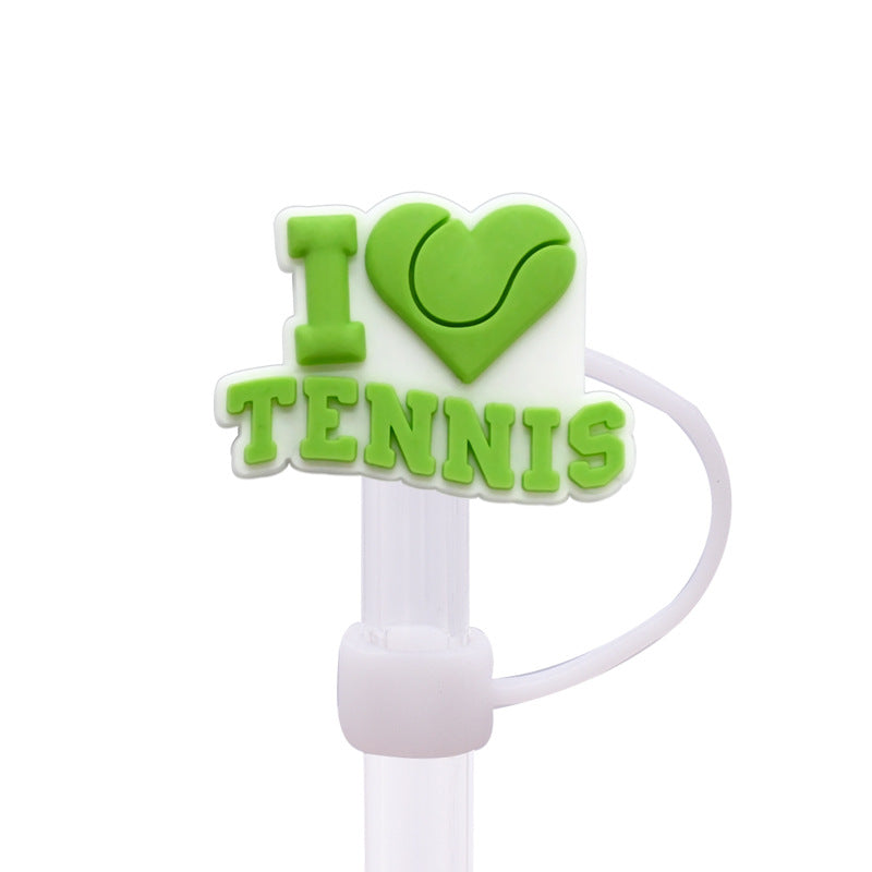 Wholesale Random 100pcs Tennis Sports Straw Cover 10MM Straw Tube Cap