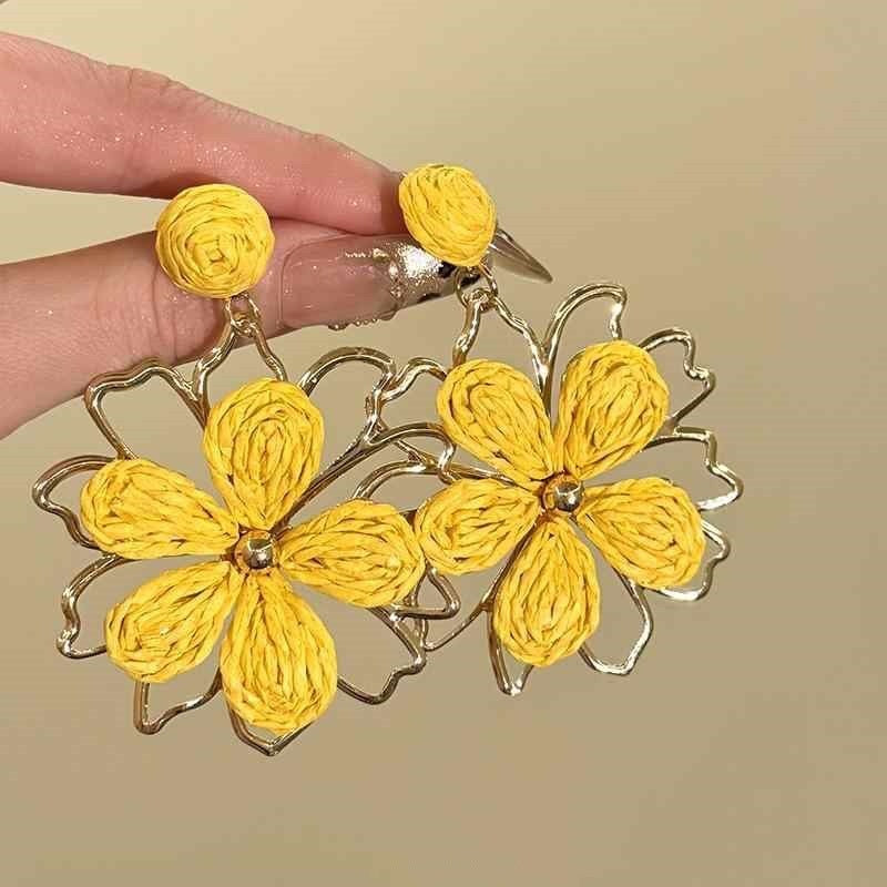 Wholesale  Rose Flower Zircon Earrings