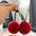 Wholesale genuine rex rabbit fur cherry car keychain