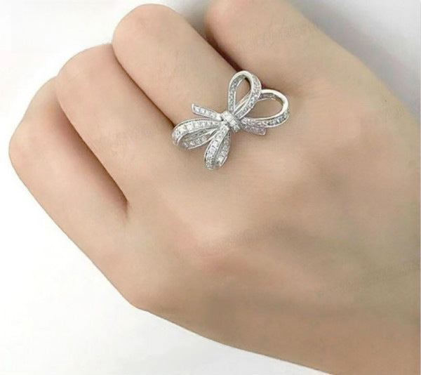 Wholesale full diamond bow ring