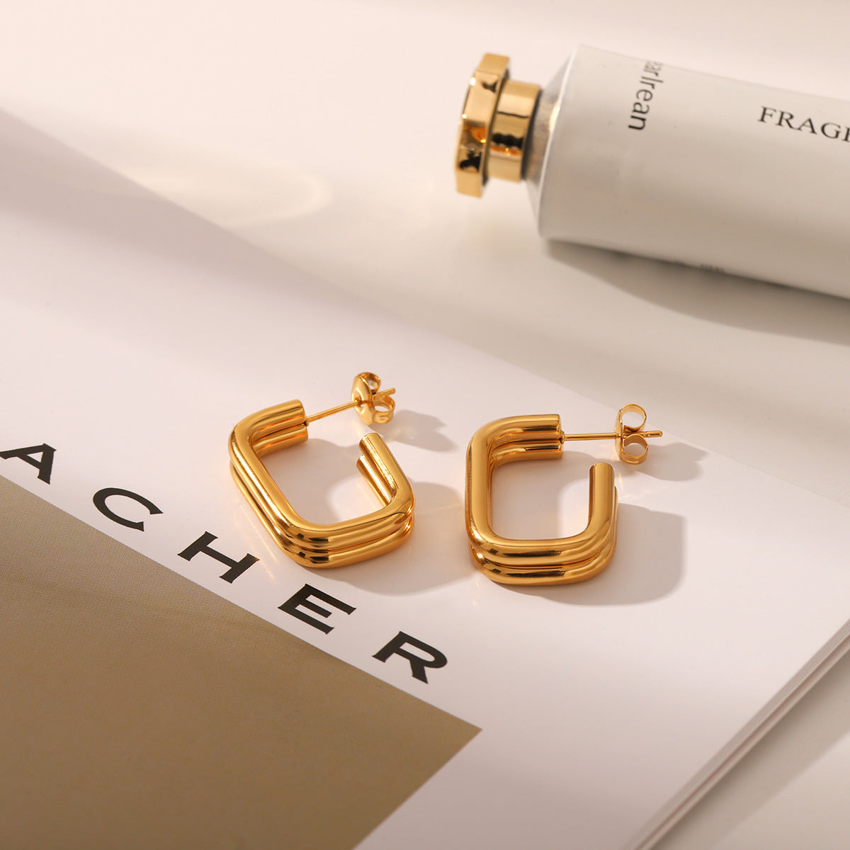 Wholesale U-shaped open stainless steel earrings