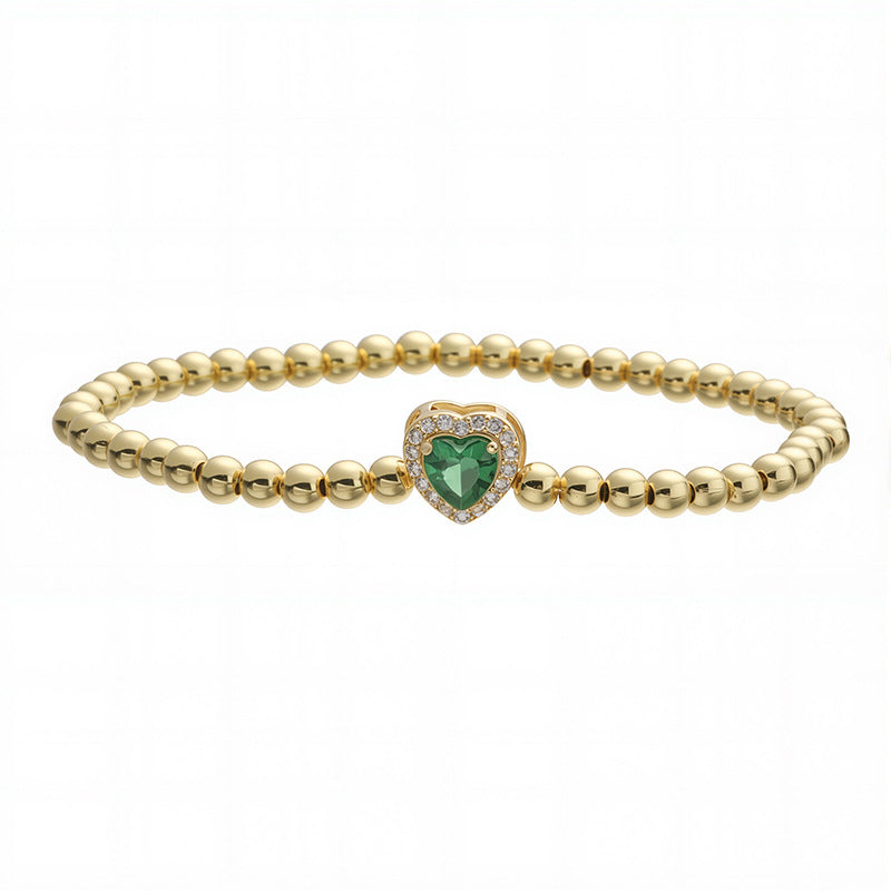 Wholesale  birthstone heart-shaped bracelet