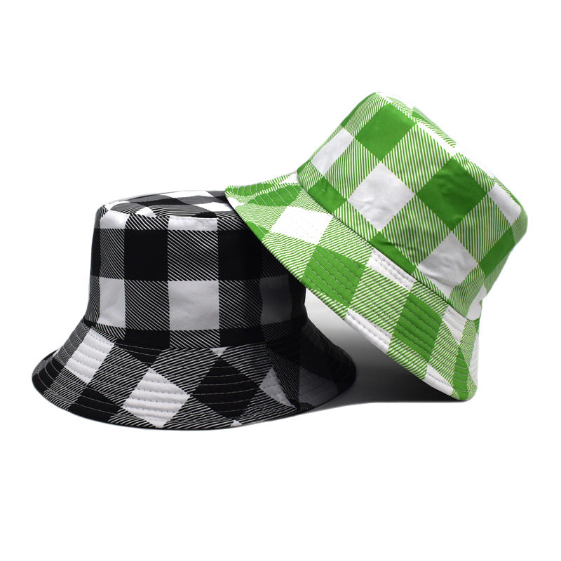 Wholesale Large Plaid Print Bucket Hat ACC-HT-ShunMa001