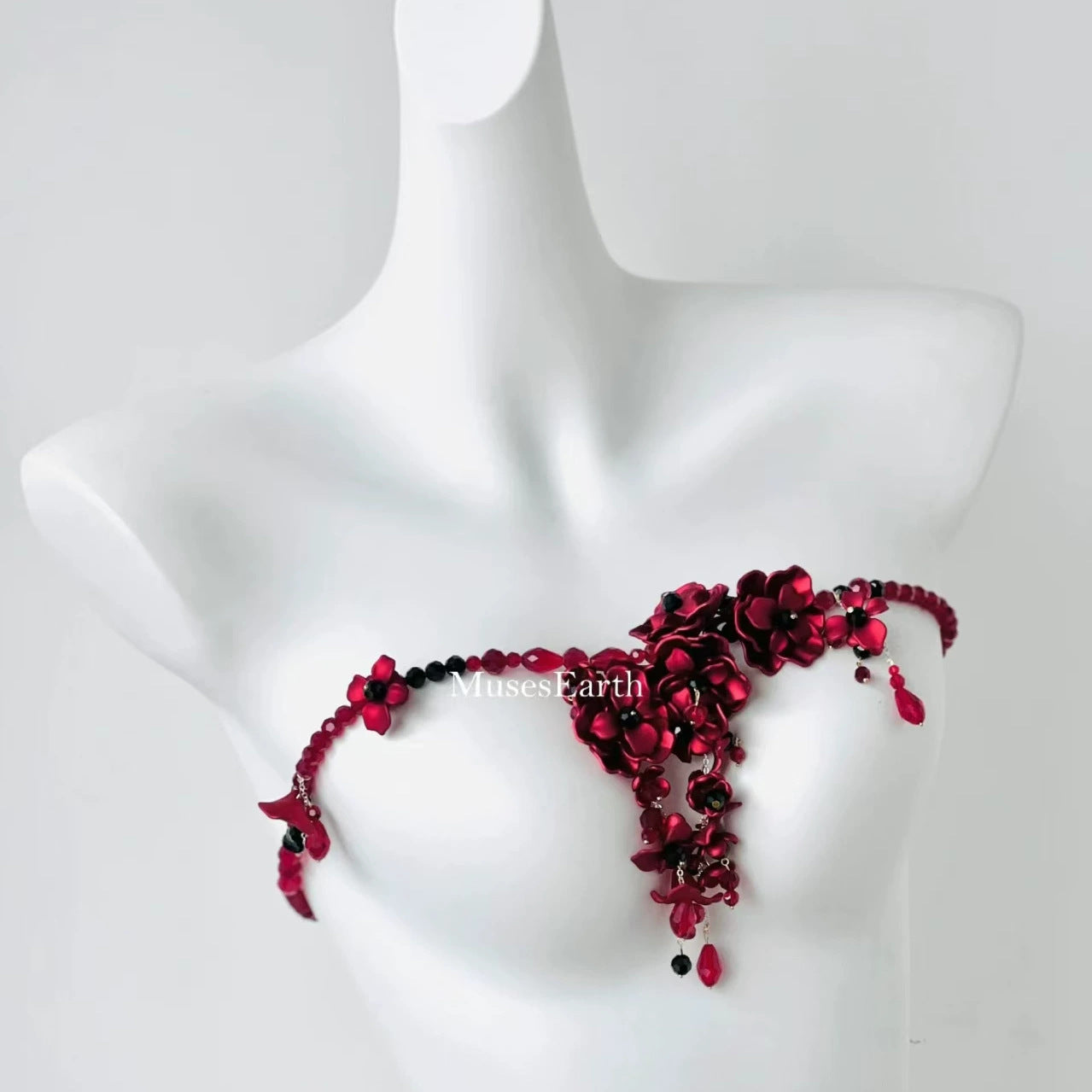 Wholesale Red flower luxury necklace