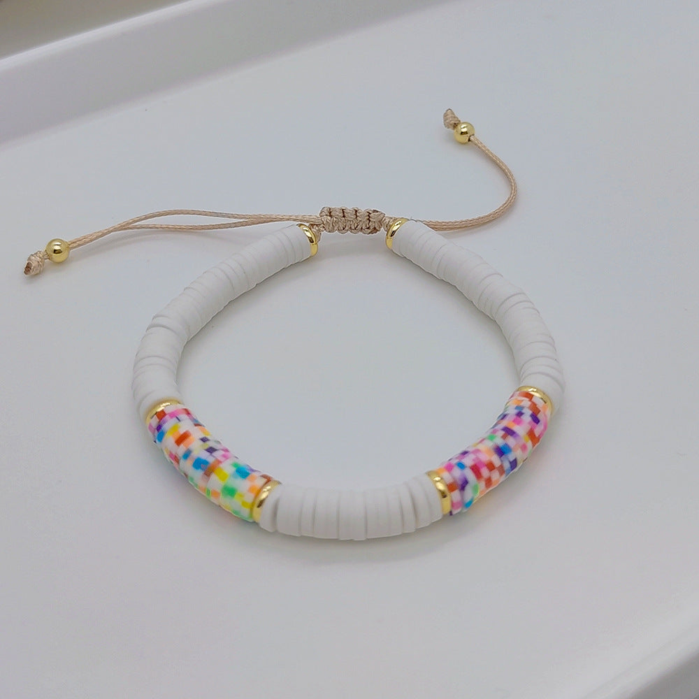 Wholesale Multi-layered Bracelets with Bohemian Beach Style Colorful Polymer Clay Bracelets Layered Bracelet Set ACC-BT-Qiqi008