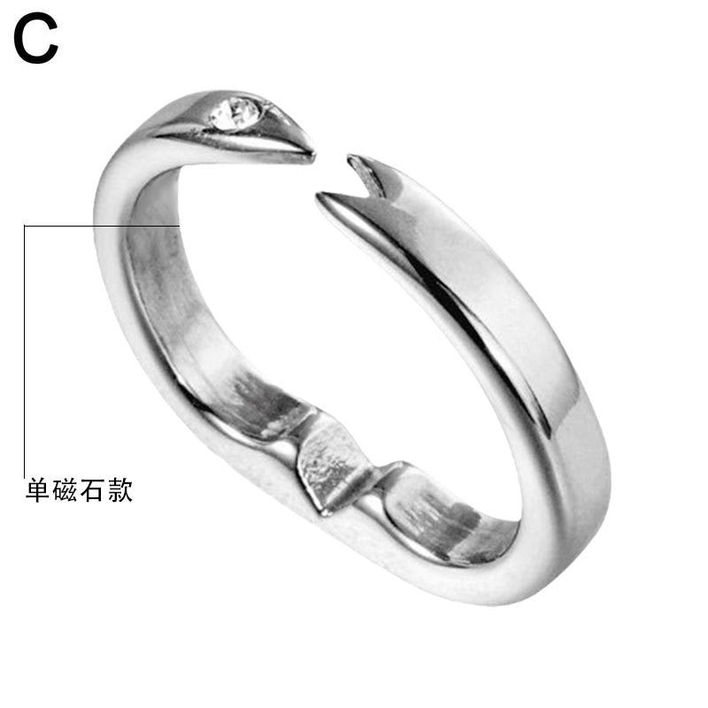Wholesale  Double Magnet Ring Metal Glossy Creative Jewelry