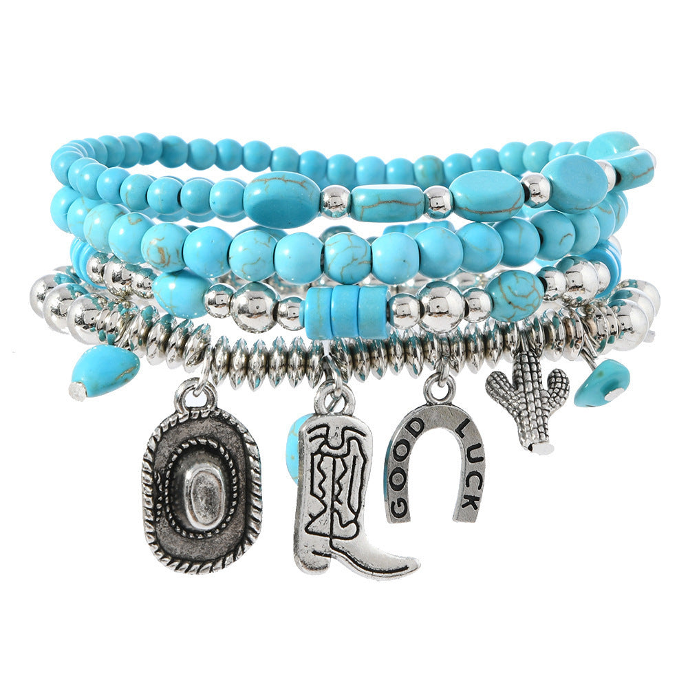 Wholesale Zinc alloy multi-layered red Valentine' s Day beaded bracelet