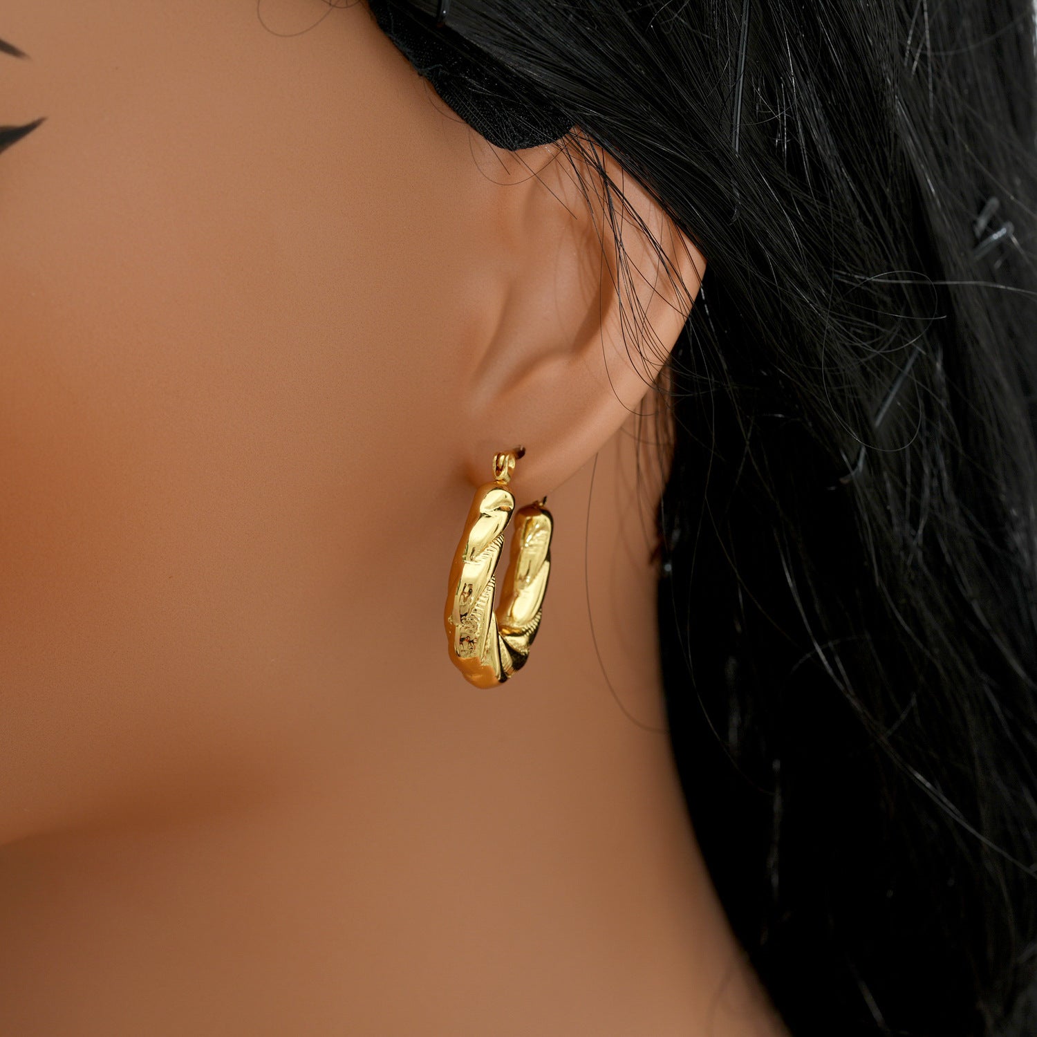 Boucles d'oreilles en acier inoxydable ovale inoxydable en gros