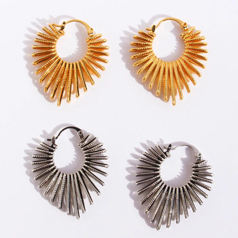 Wholesale European American Exaggerated Line Peach Heart Earrings Fashion Accessory Boutique Resale
