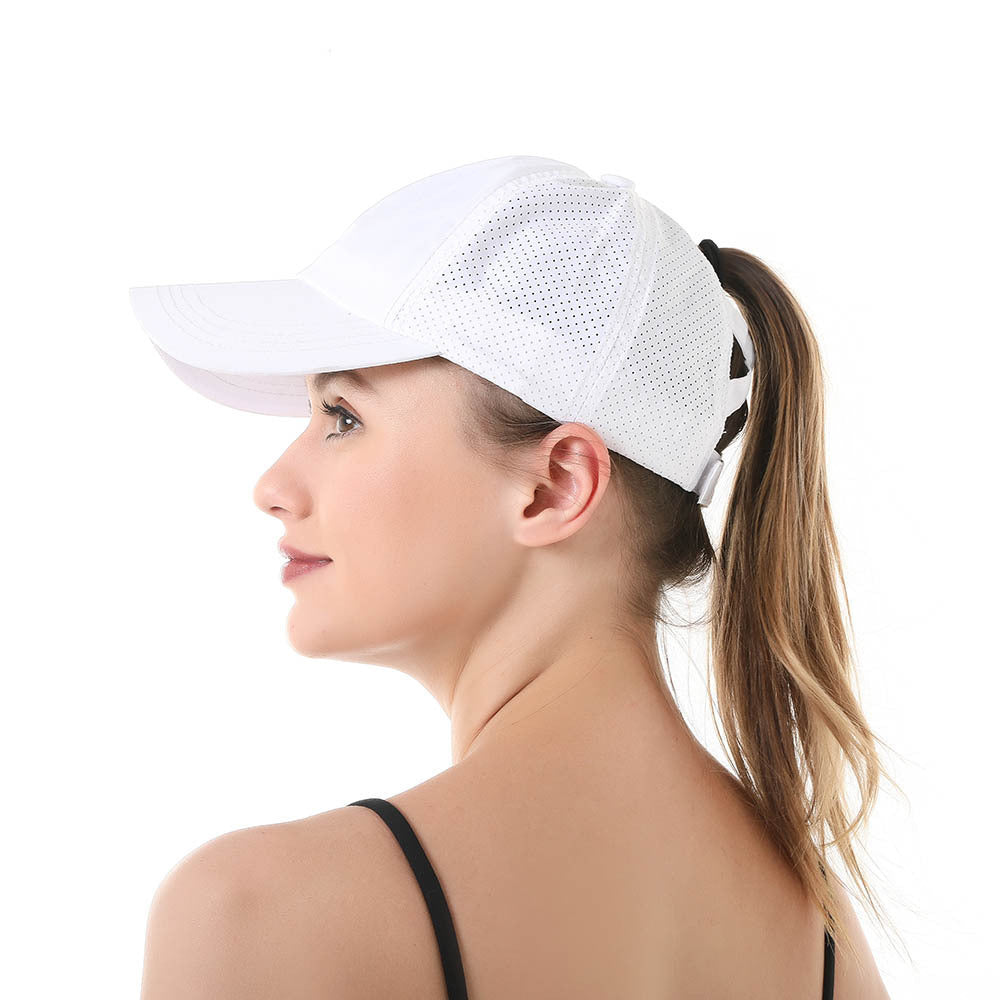 Wholesale Solid Color Baseball Cap Casual Cross Ponytail Cap Hat ACC-HT-KeNian001