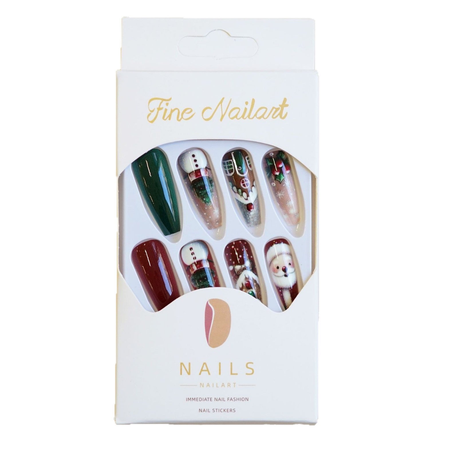 Wholesale 24 Pieces/ box Christmas Snowflake  Nails Kits Nail Stickers