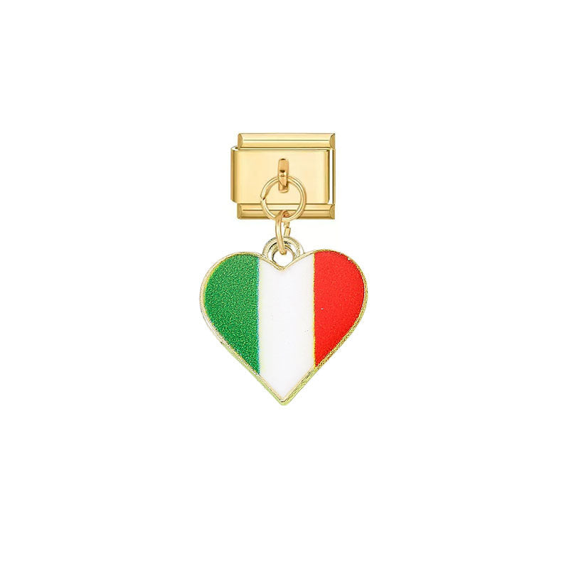 Wholesale Stainless Steel Italian Flag Modular Pendant - DIY Detachable Charm,  Trendy Fashion Accessory for Everyday Use