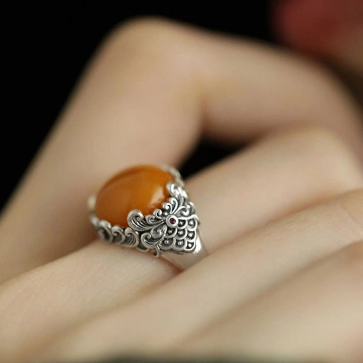 Wholesale Ethnic Style Copper Ring with Xiangyun Design - Adjustable Open-Ended Ring for Women,  Gift for Everyday Wear