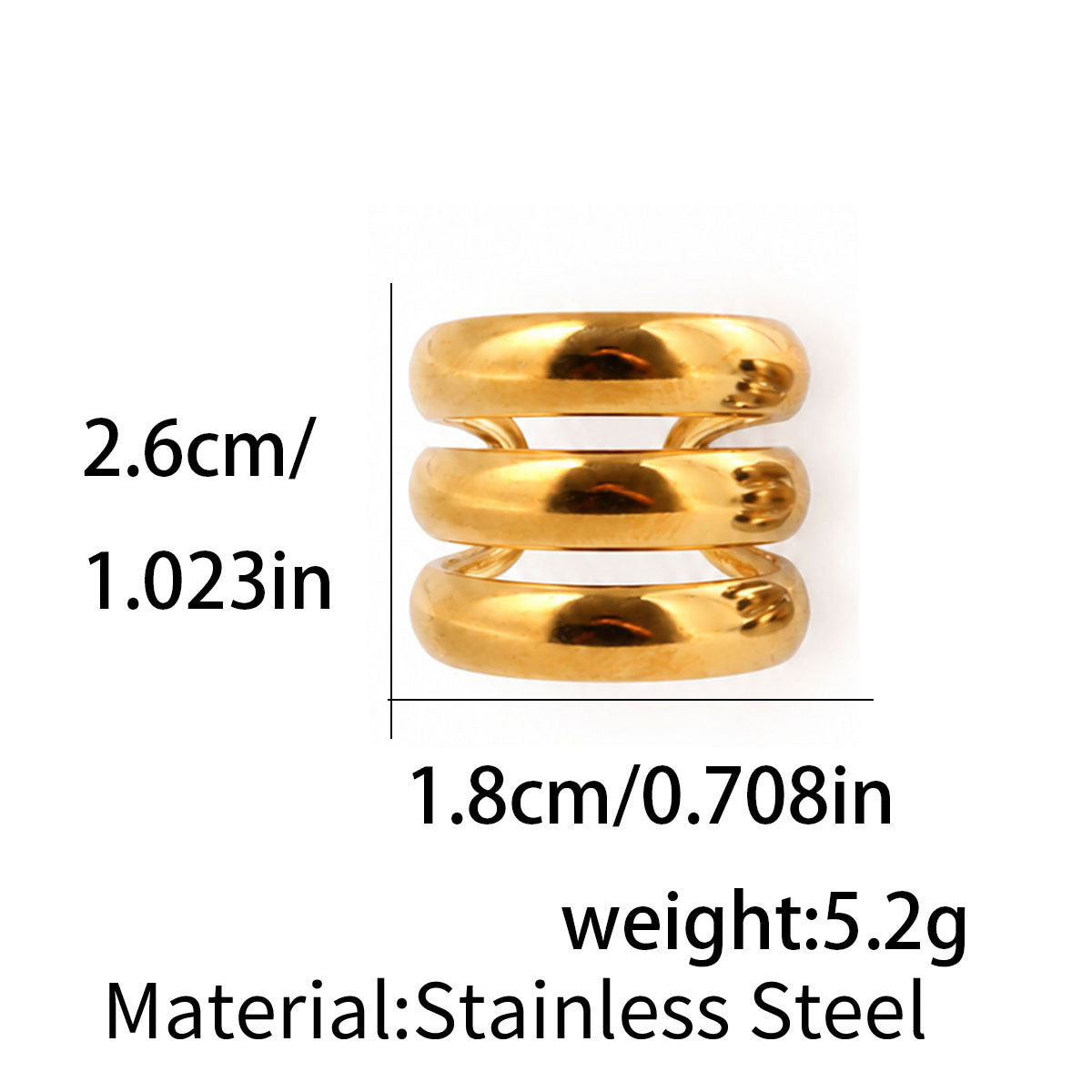 Wholesale Polished Stainless Steel Minimalist Open Ring for Women Everyday Wear Jewelry Accessory