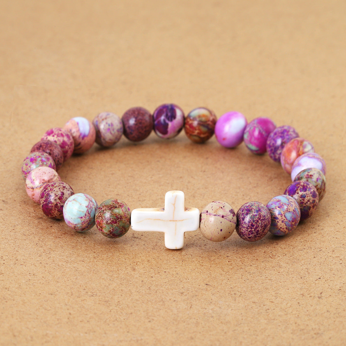 Wholesale  mixed color cross beaded bracelet
