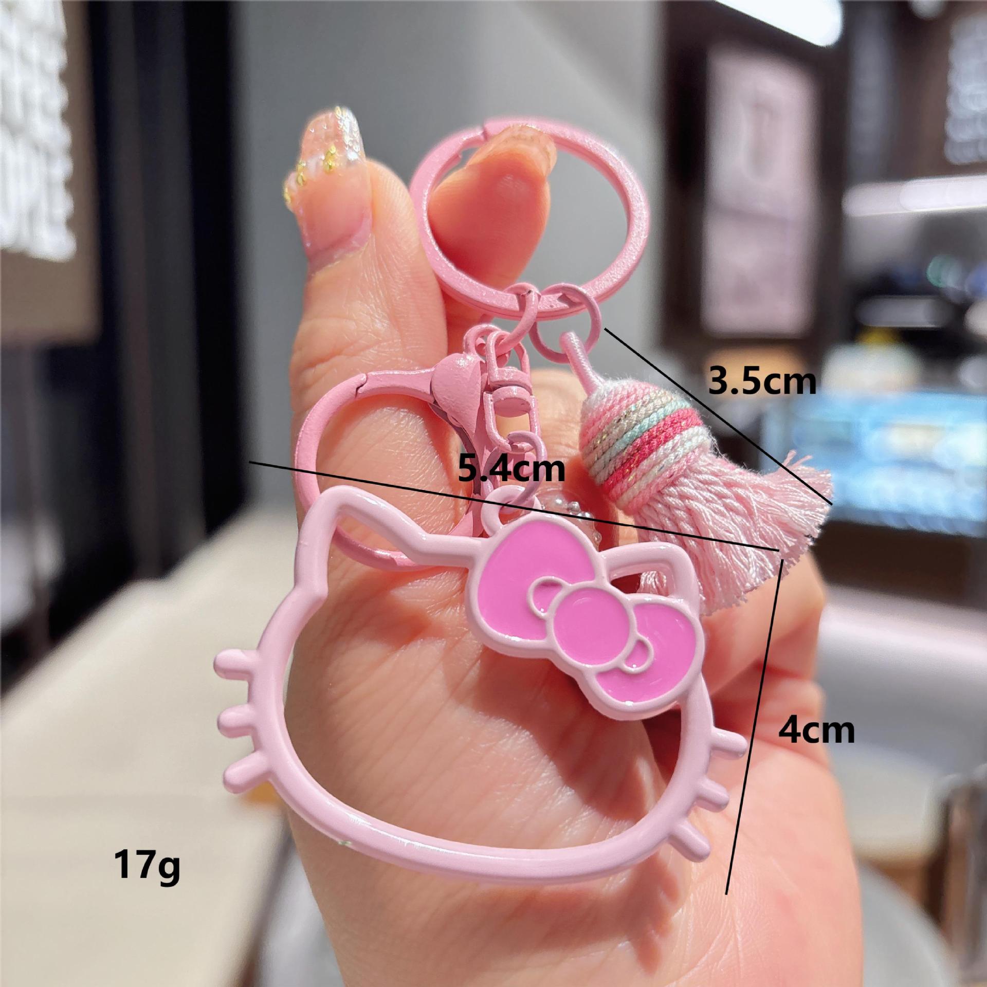 Wholesale hollow paint KT cat alloy key chain cute cartoon girl bag decoration