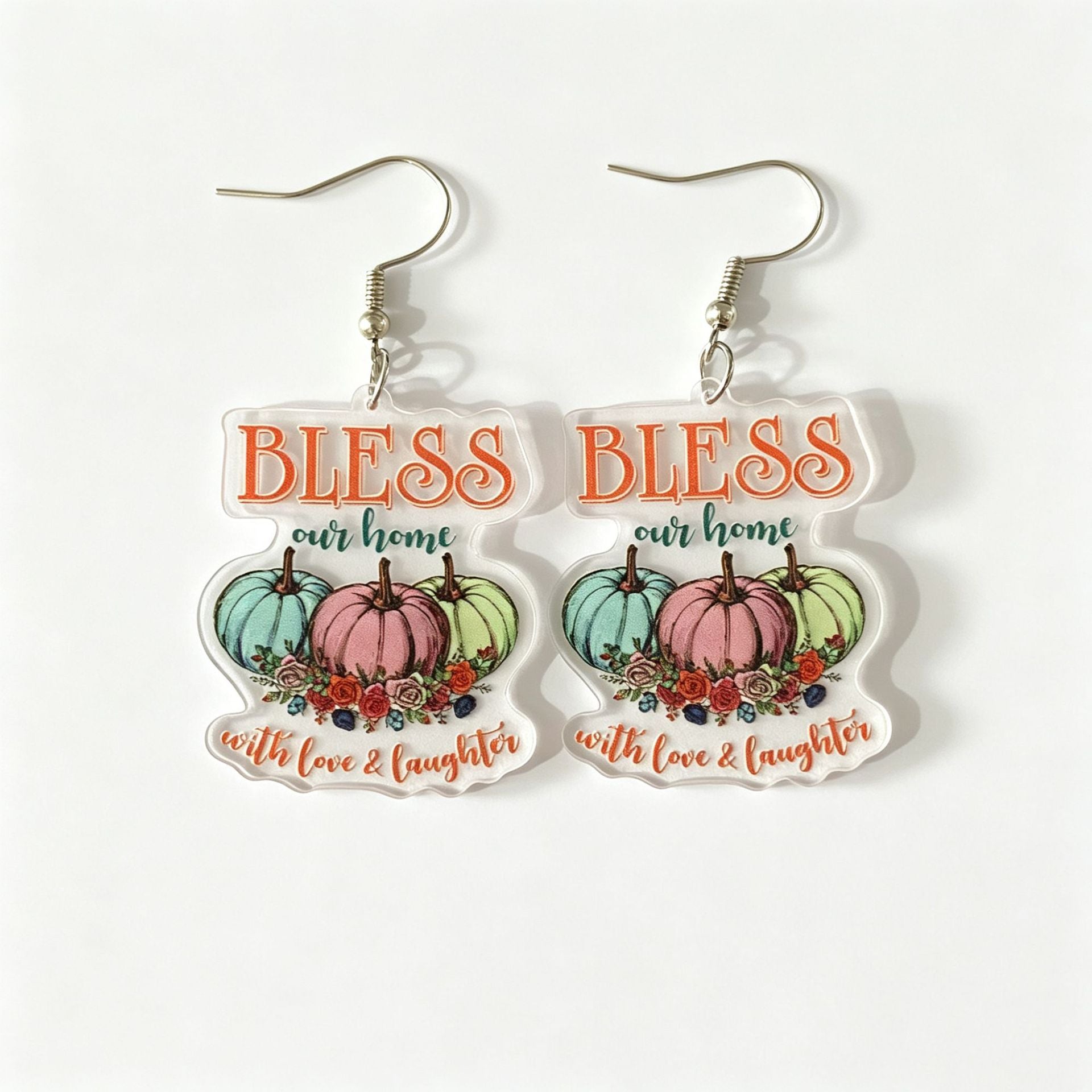 Wholesale Chic Thanksgiving Acrylic Earrings For Women Turkey Pumpkin Letter Design Jewelry Accessory Gift