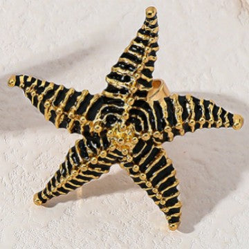 Wholesale Beach holiday style starfish necklace open ring