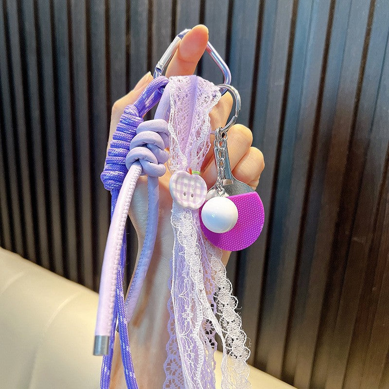 Wholesale Acrylic Tennis Tassel Keychain - Trendy Car Key Accessory for Everyday Use