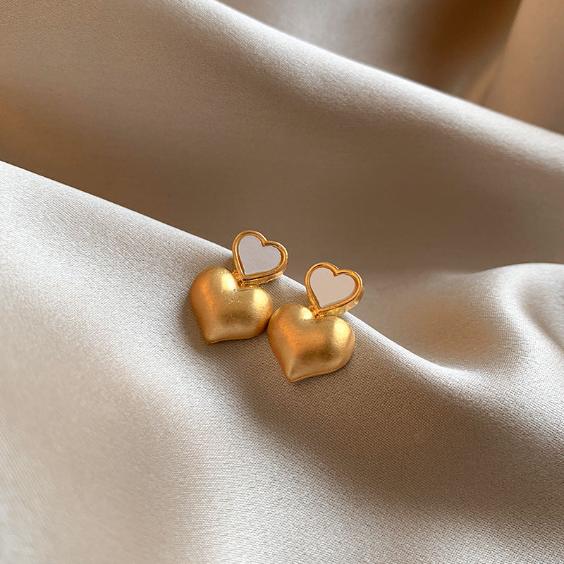 Wholesale  retro love brushed earrings
