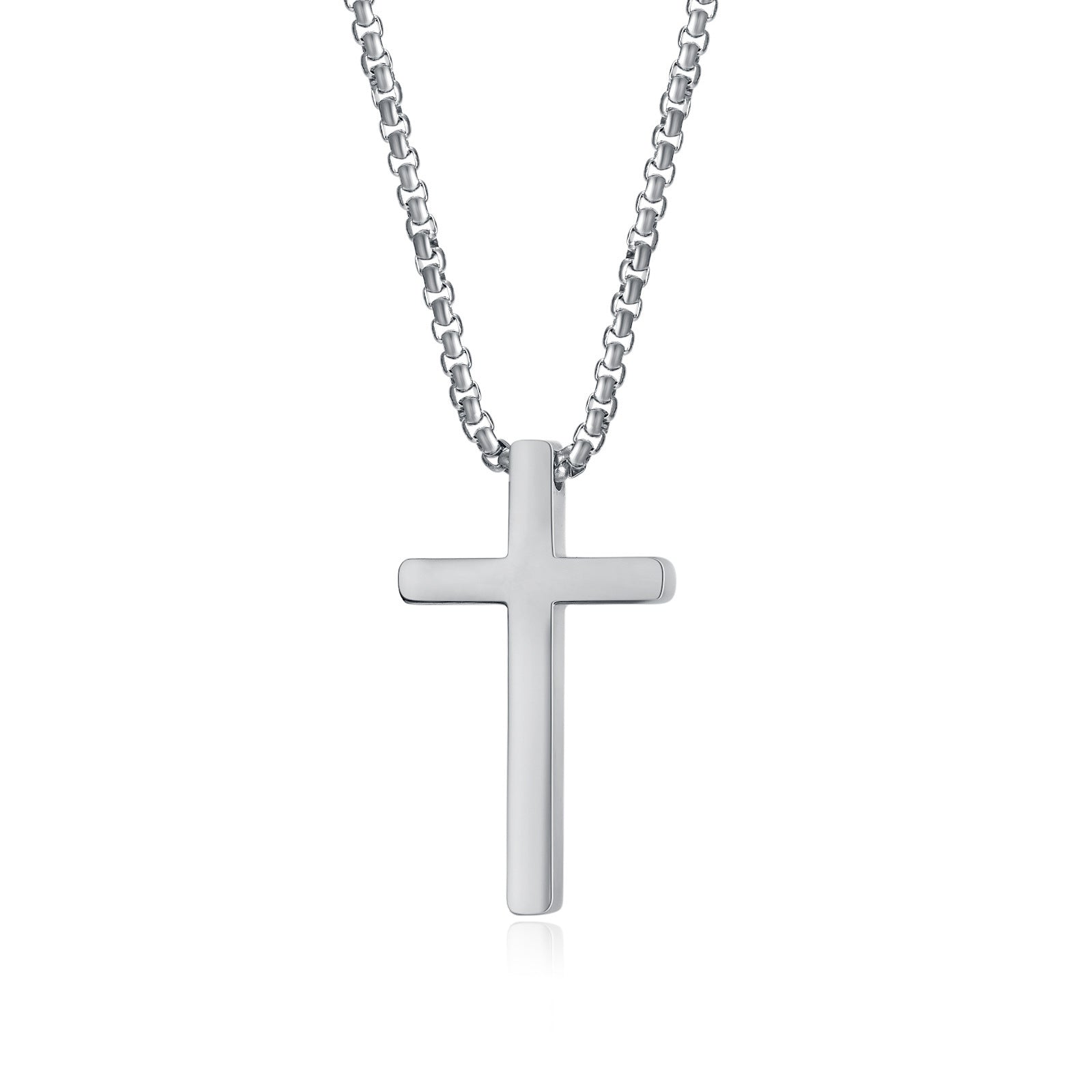 Wholesale  smooth stainless steel cross accessories hip-hop men's necklace