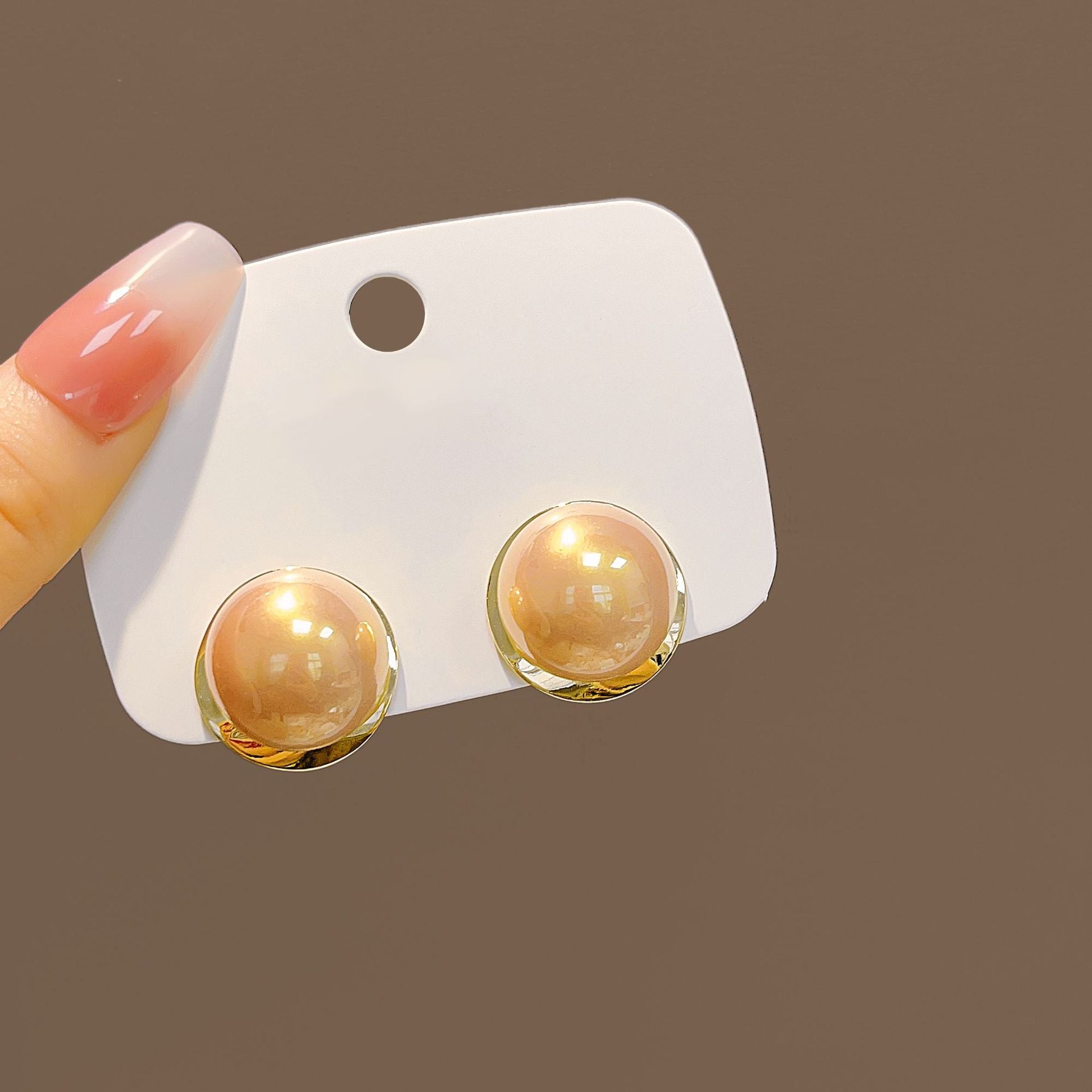 Wholesale Geometric Metal Pearl Earrings