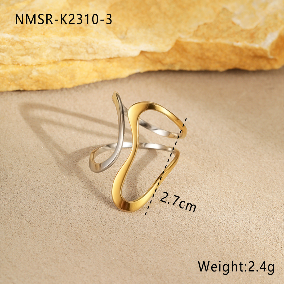Wholesale  stainless steel ring opening adjustable exaggerated titanium steel ring