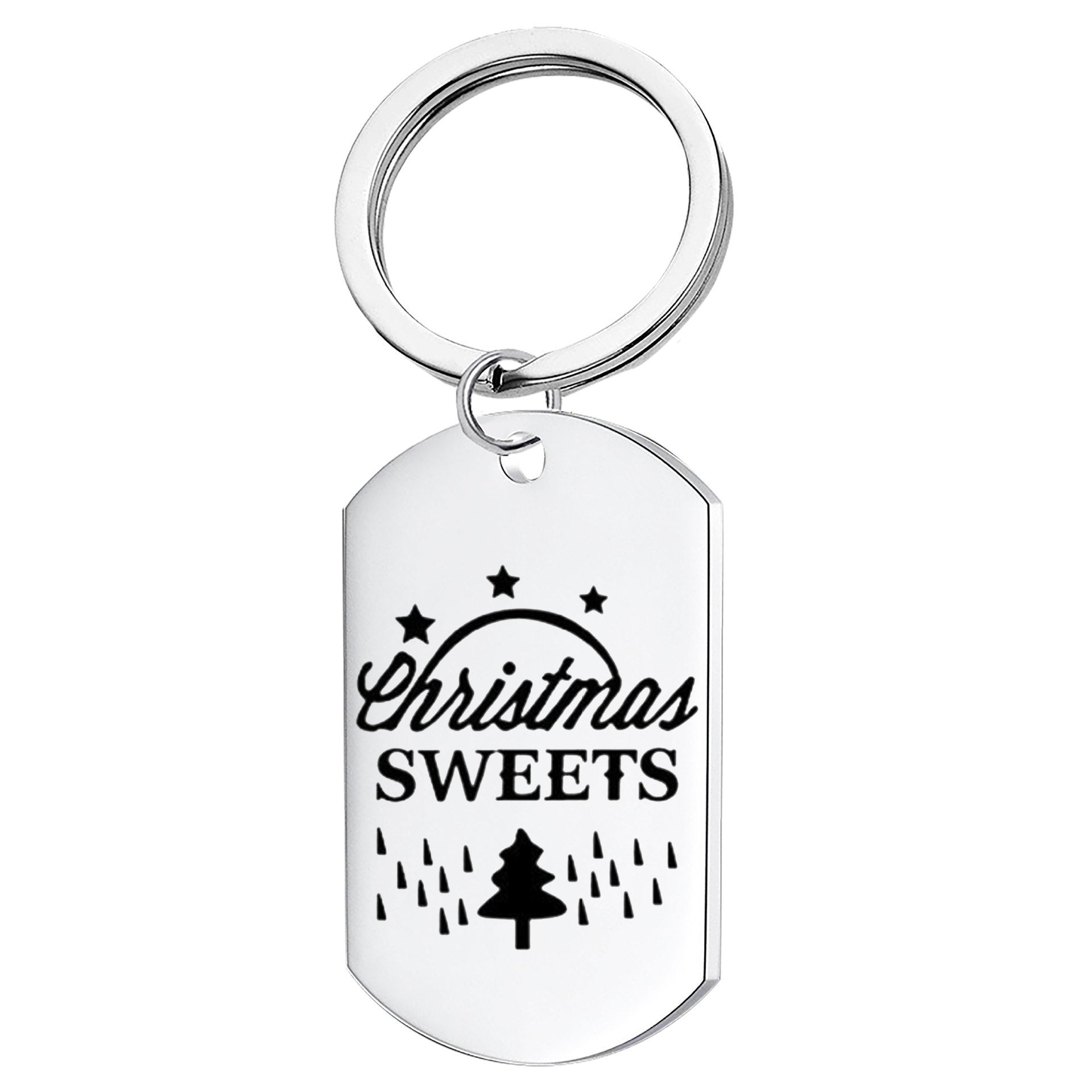 Wholesale Stainless Steel Military Dog Tag Keychain With Christmas Tree Elk Snowman Laser Engraving Holiday Gift