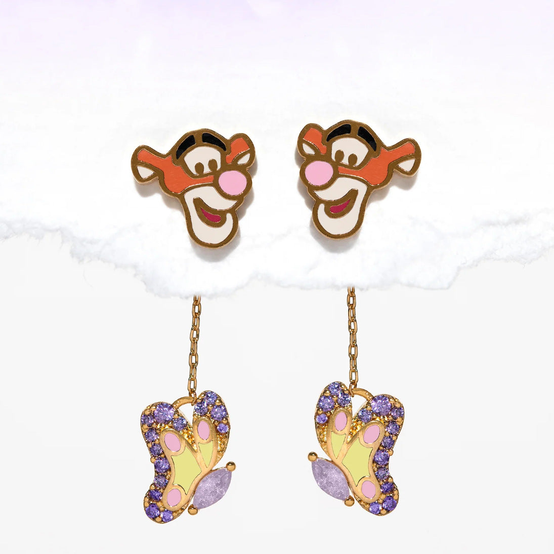 Wholesale Four-piece Set of Oil-drop Zircon Cartoon Earrings ACC-ES-Xiny010