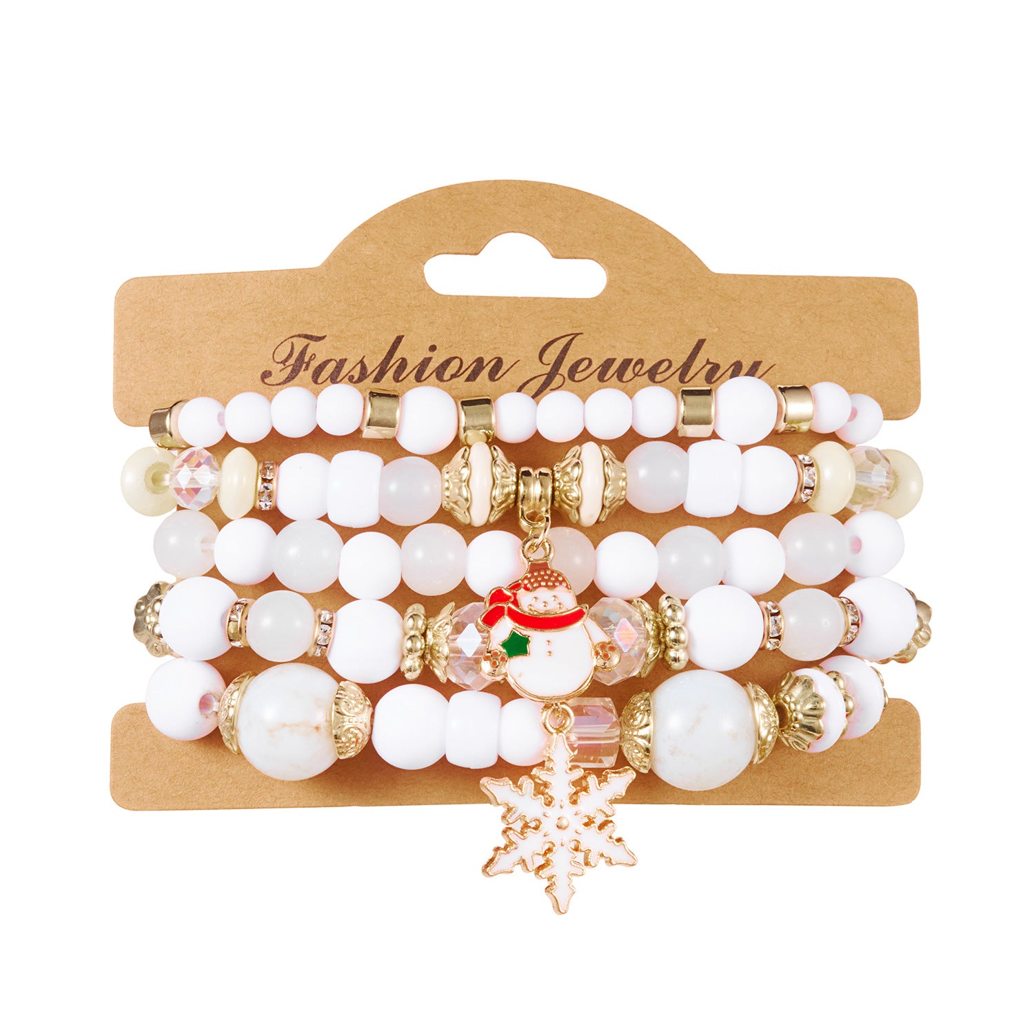 Wholesale  Snowflake Bell Colorful Beaded Bracelet