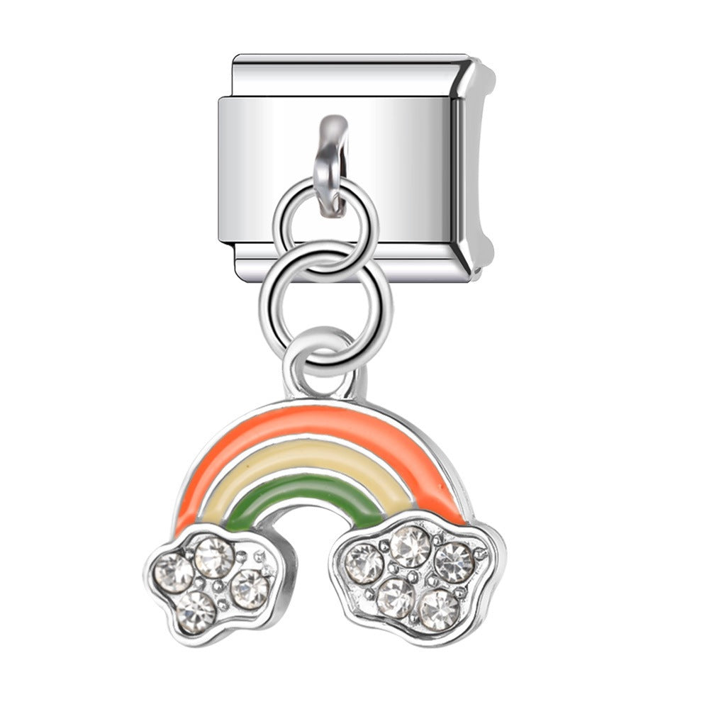 Wholesale Italian Charm Bracelet 9mm DIY Splicing Cute Creative Pendant Stainless Steel Composable Bracelet