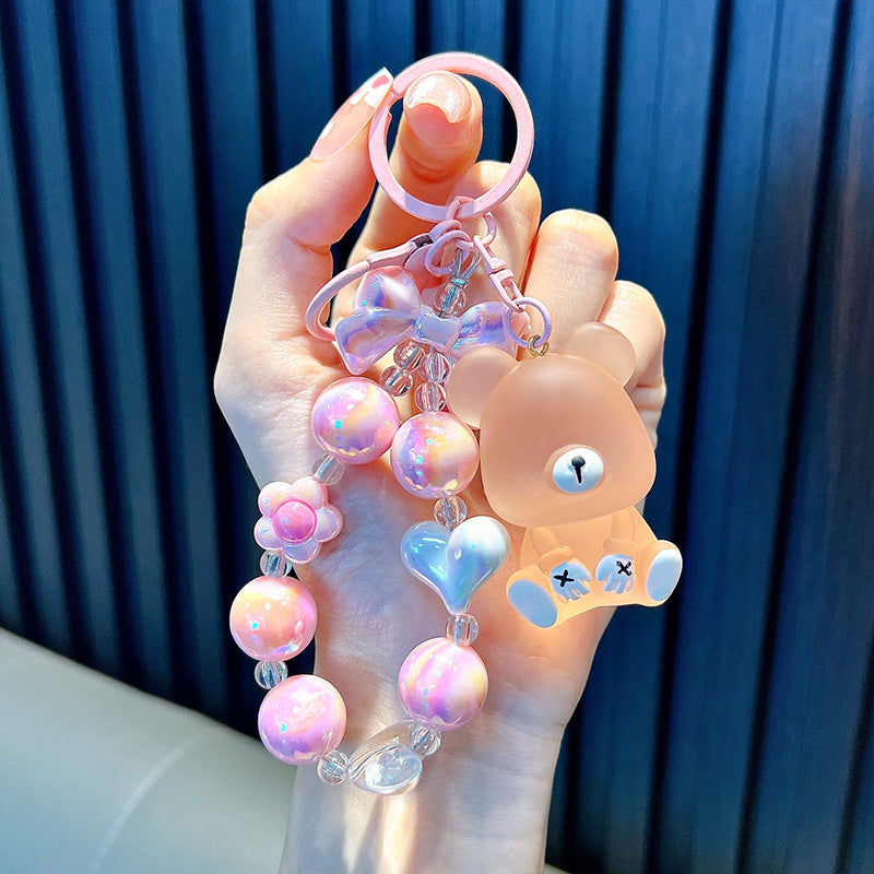 Wholesale Beaded Frosted Bear Keychains ACC-KC-WoAn010