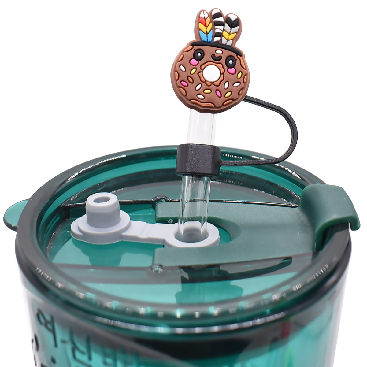 Wholesale Random Color 100pcs Donut Straw Tube Cap 10mm Soft Glue Straw Decoration Straw Cover ACC-SCR-RYY021