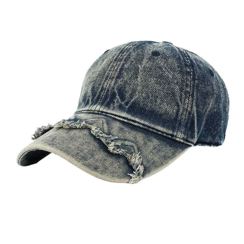 Wholesale Vintage Raw Edge Washed Distressed Denim Baseball Cap ACC-HT-RongZhao021