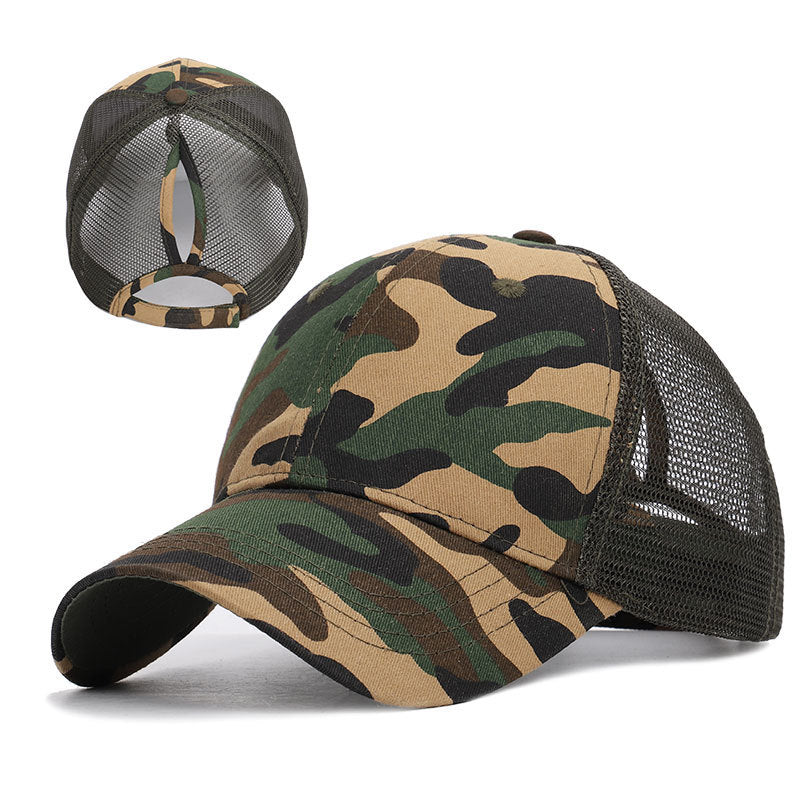 Wholesale Camouflage Cotton Baseball Cap Solid Color Hollow Top Sun Hat ACC-HT-YuXue004