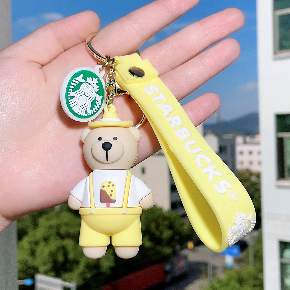 Wholesale Bear Barista Epoxy Doll Keychains ACC-KC-QiWei005