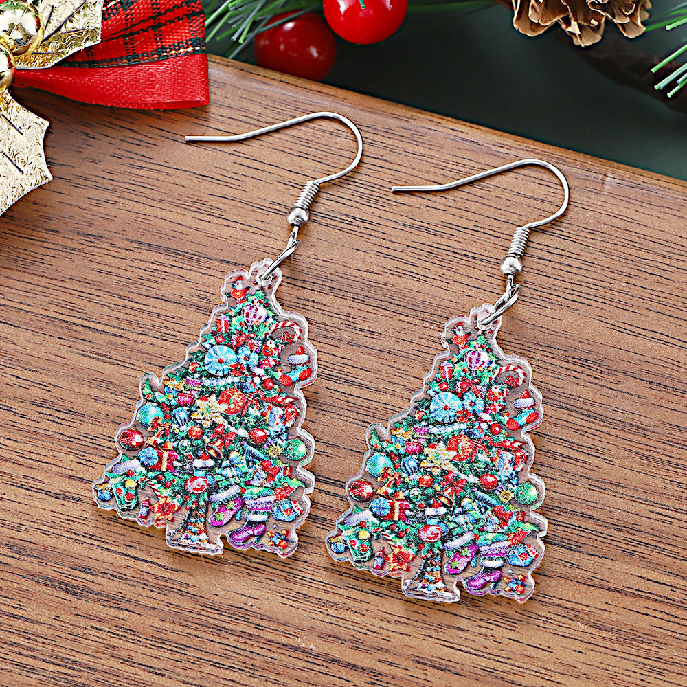 Wholesale Christmas gift box candy lantern Christmas tree pendant earrings