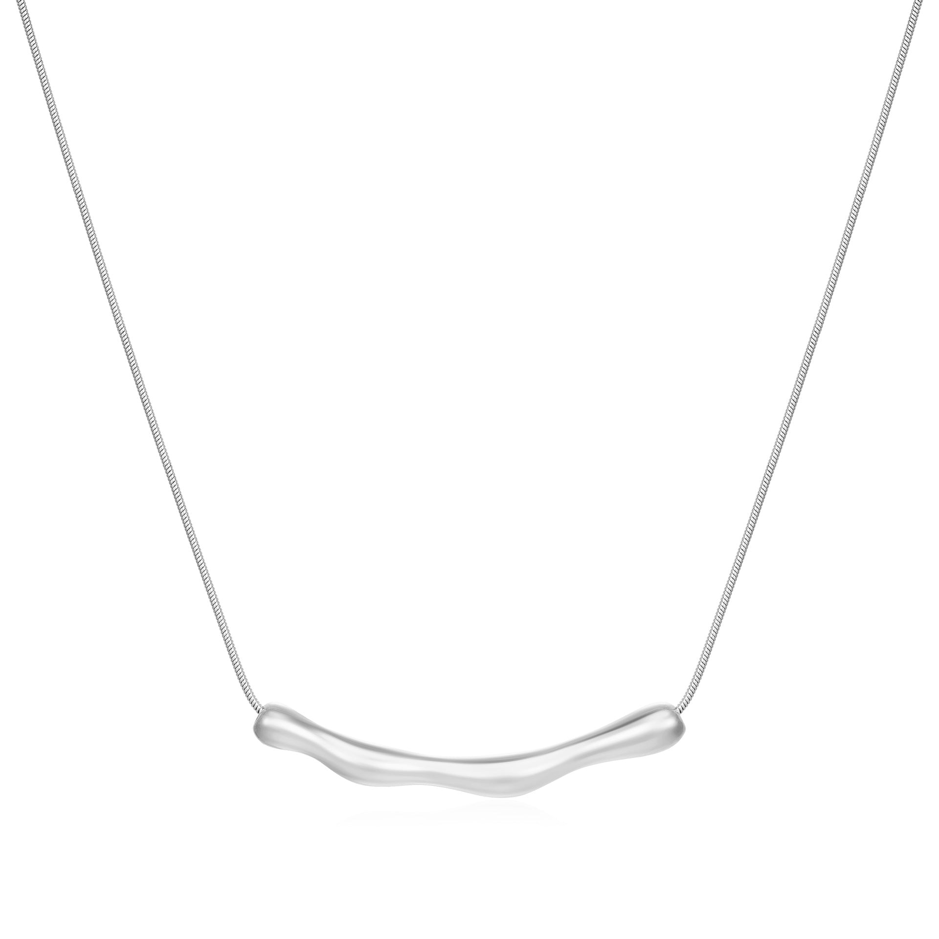 Wholesale Stainless steel irregular pleated necklace