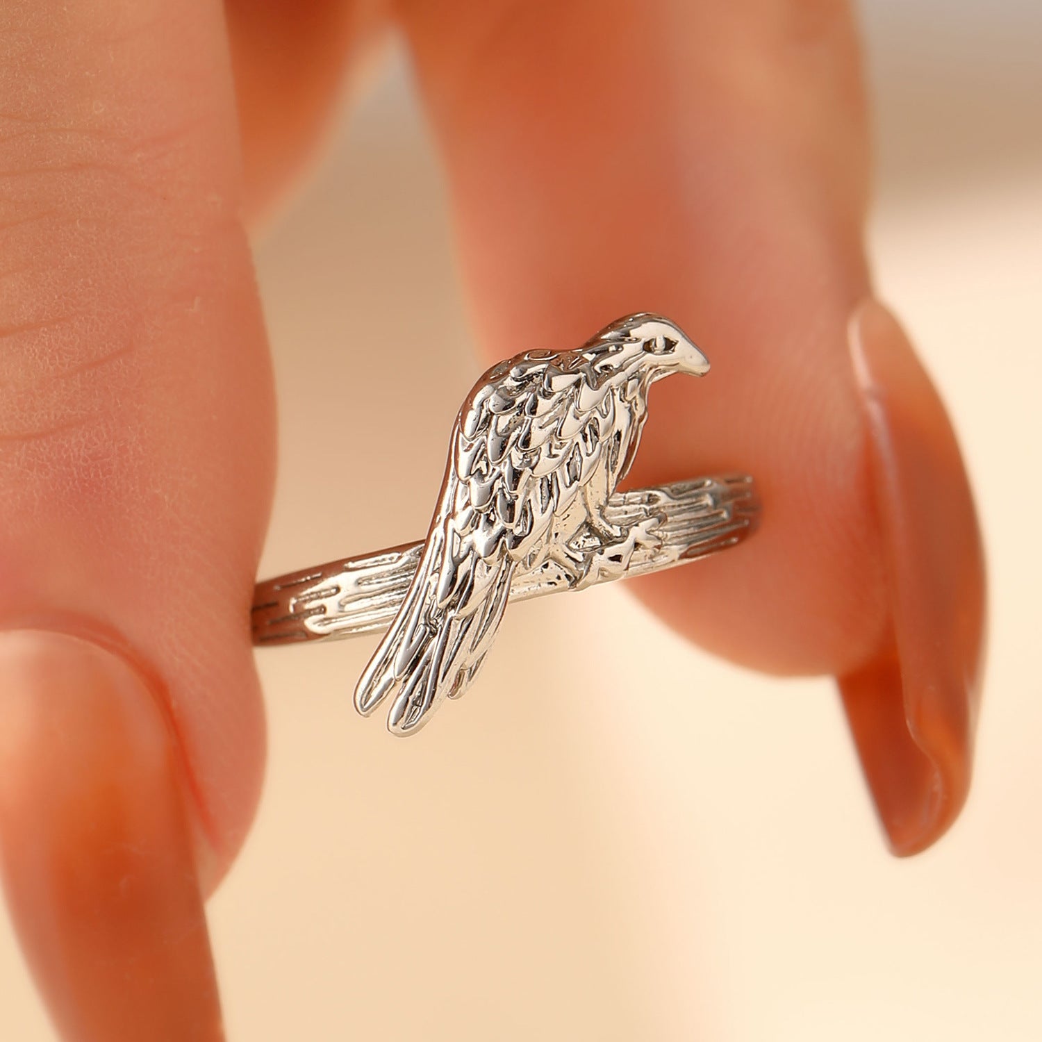 Wholesale Geometric Punk Style Ring with Diamond Pattern - Fashion Accessory for Everyday or Gift