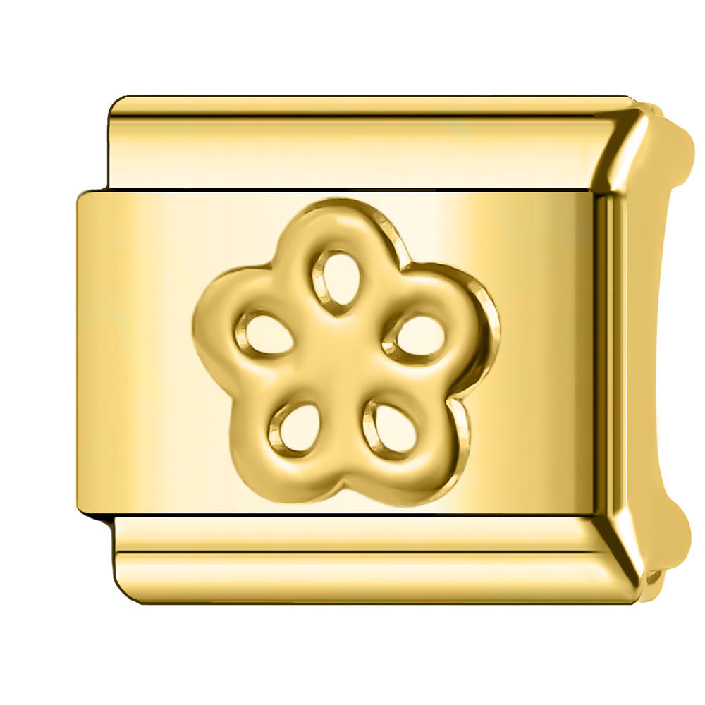 Wholesale Italian Charm Bracelet 9mm DIY Splicing Gold Plated Series Stainless Steel Composable Bracelet