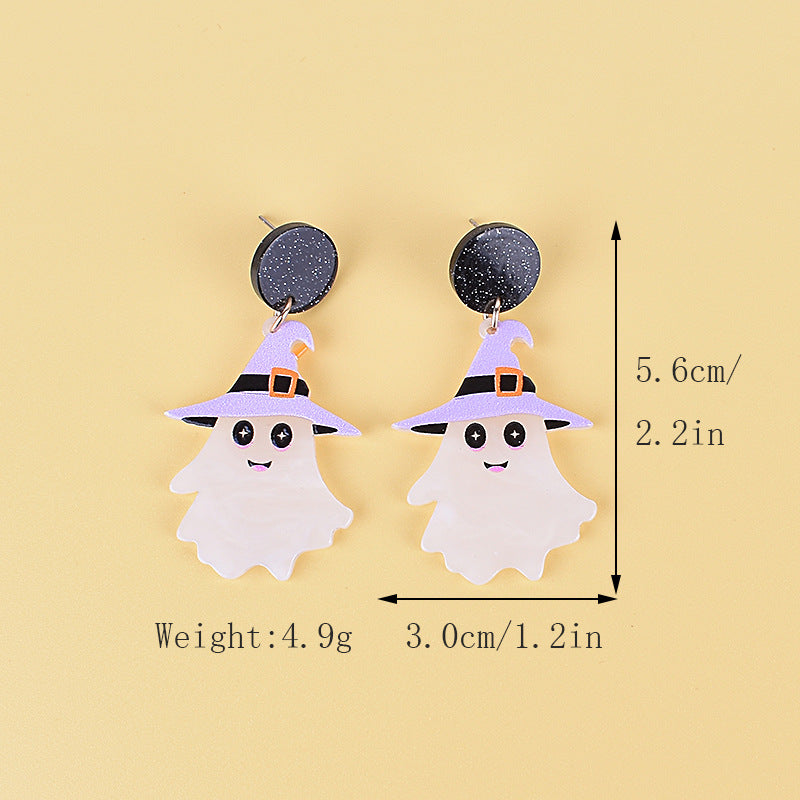 Wholesale Halloween Earrings Witch Tombstone Scream Ghost Acrylic  Earrings