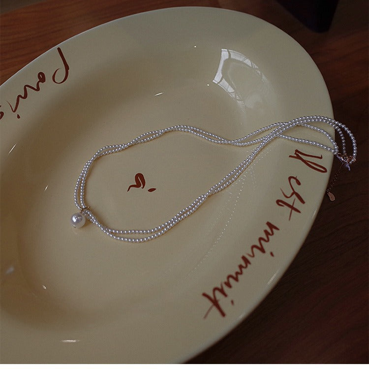 Wholesale  pearl necklace  double-layer rub around small Pearl water drop necklace